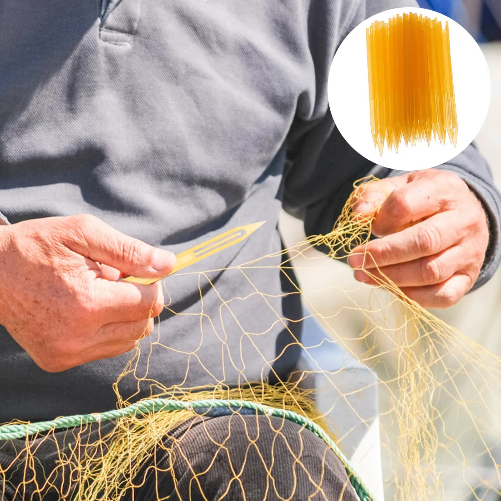 40 Pezzi Accessori per Reti da Pesca, Utensili per Riparazione Reti a Maglia, Navette per Riparazione Reti da Pesca (Colore Casuale)