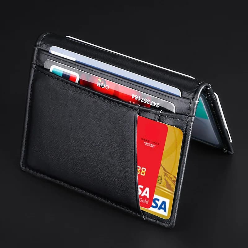 Porta carte piccoli super sottili RFID Portafoglio morbido sottile maschile Porta carte di credito mini in vera pelle Portafogli da uomo in pelle di vacchetta