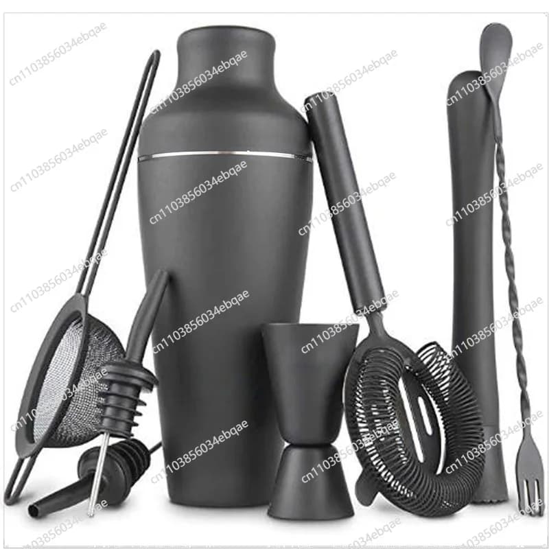 Per un squisito set completo di shaker da cocktail francese in acciaio inossidabile nero opaco da 8 pezzi