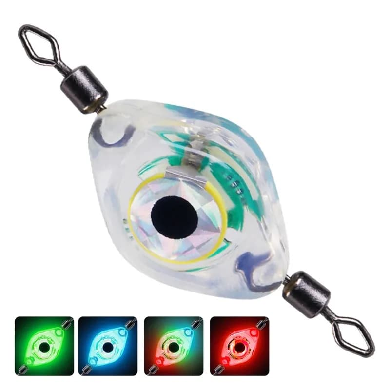 Lampada per pesci a LED Mini esca da pesca Luce LED a goccia profonda a forma di occhio subacqueo Pesche Esche da pesca con calamari Esca luminosa Pesca alla carpa