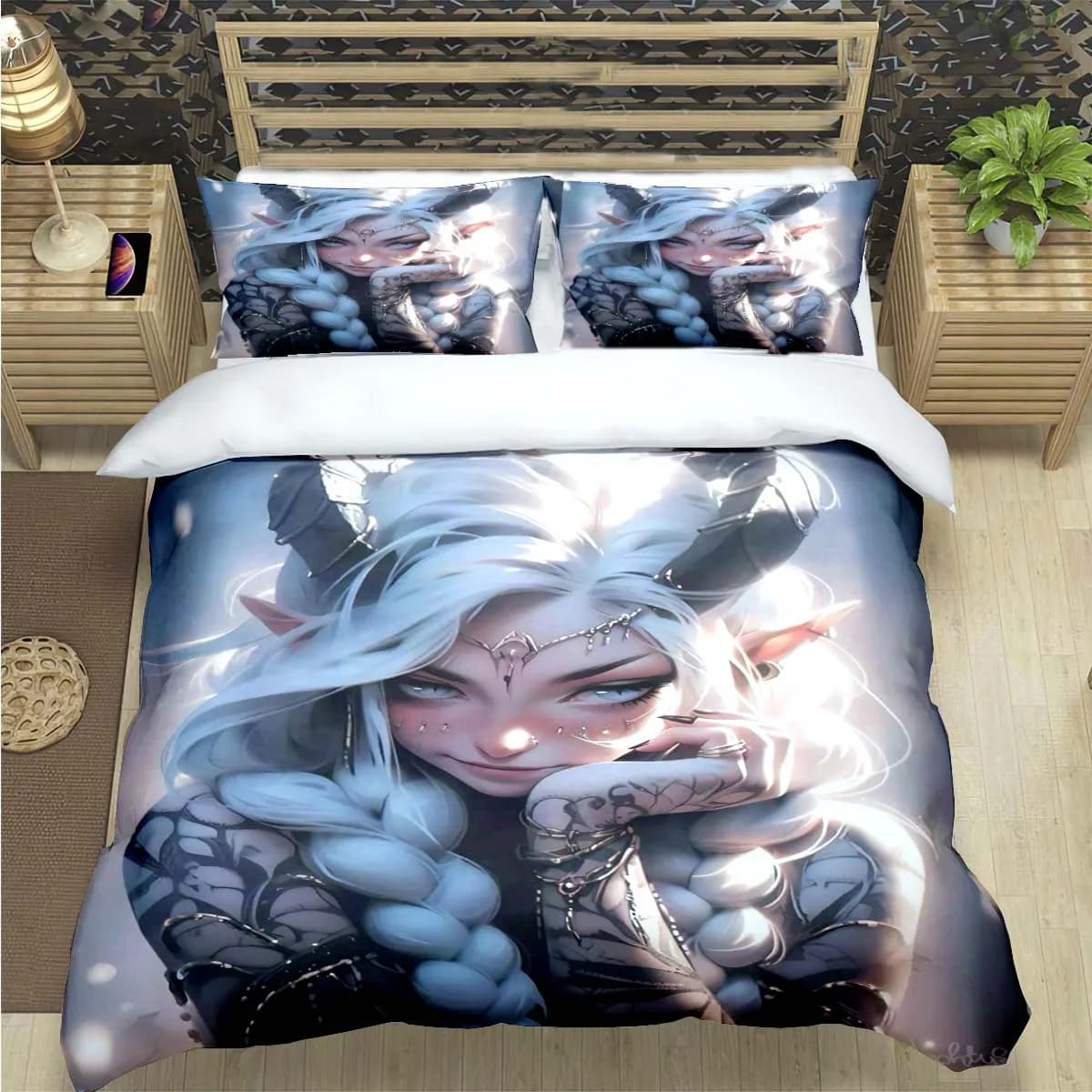 Gioco Sexy Cartoon Night Elf Print Set biancheria da letto Copripiumino Piumino Letto Giovani Bambini Ragazza Ragazzi Regalo di compleanno di lusso