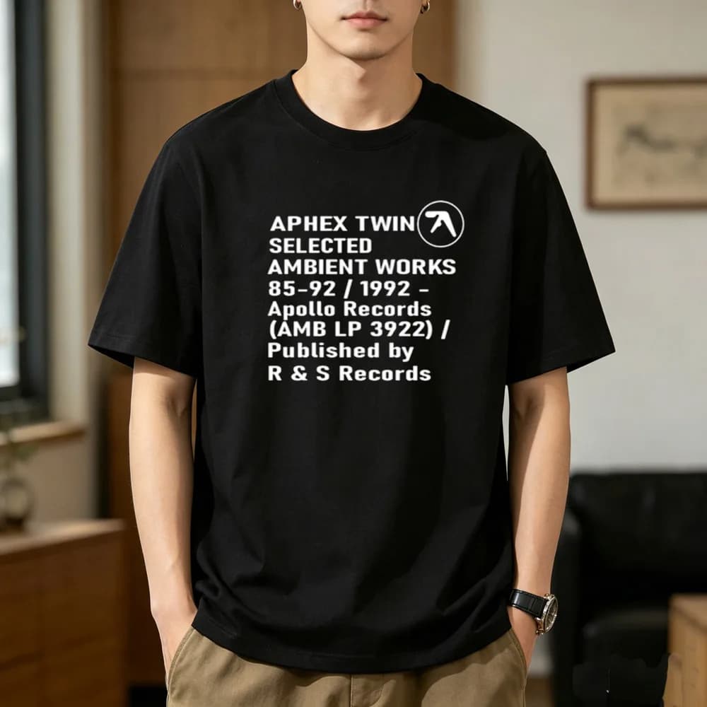 Aphex Twin cotton t-shirt men Vintage University 80s Pastel graphic Pop Culture top tees Y2k Grunge women Pastel