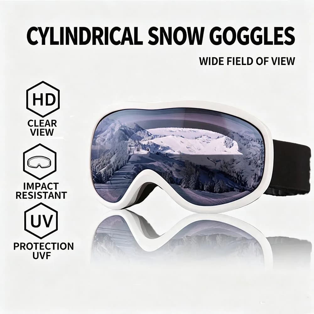 Ski Goggles Anti‑Fog UV Protection Snow Goggles Impact Resistant Large Wide View Snowboard Goggles for Men Women Skiing Sports
