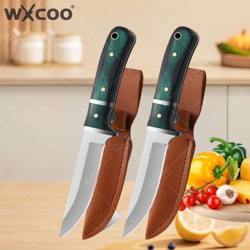 WXCOO 1PC Coltello da Cucina per Bistecche, Affettatrice per Frutta, Coltello Multiuso in Acciaio Inossidabile, Coltello da Macellaio, Accessori da Cucina
