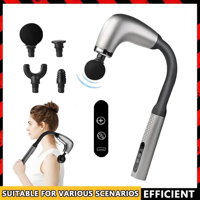 Mixed Massage Gun for Relaxing Upper and Lower Back, Self-assisted Massage with Extended Handle for Deep Percussion Therapy of Fabrics