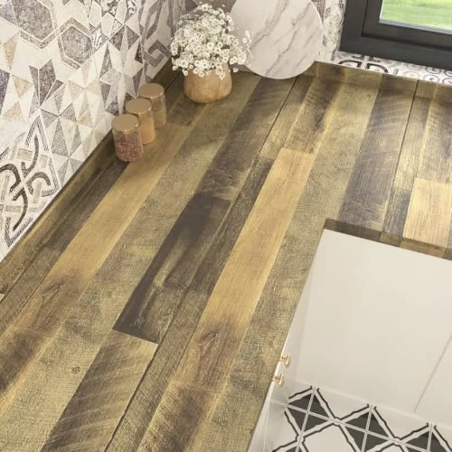 Thick Yellow/Brown Self Adhesive Wood Wallpaper Butcher Block Contact Paper for Countertops Waterproof Peel and Stick Wood Grai