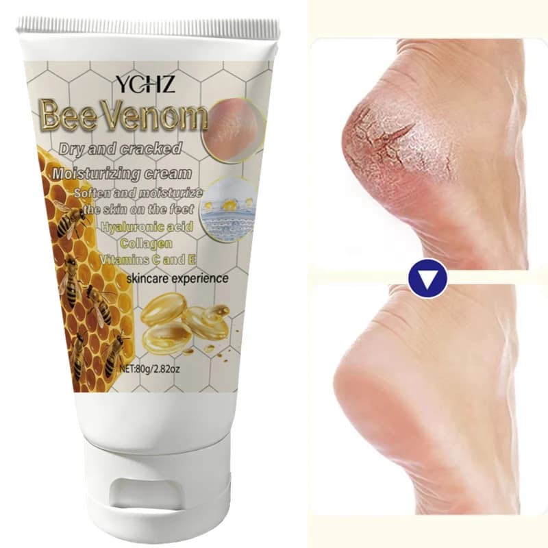 Bee Venom Deep Moisturizing Cream, Formulated with Bee Venom, Gently Softens Rough Calluses, Light Beige Color Suitable for All Light Beige Skin Types, Hand and Foot Care Cream