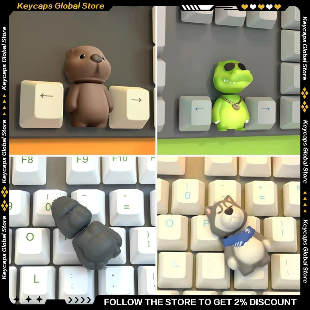 Party Animals Game Keycap Resin Up and Down Arrow Keys FLUFFY/CARROT/OTTA Animal Custom Mechanical Keyboard Replace Keycaps