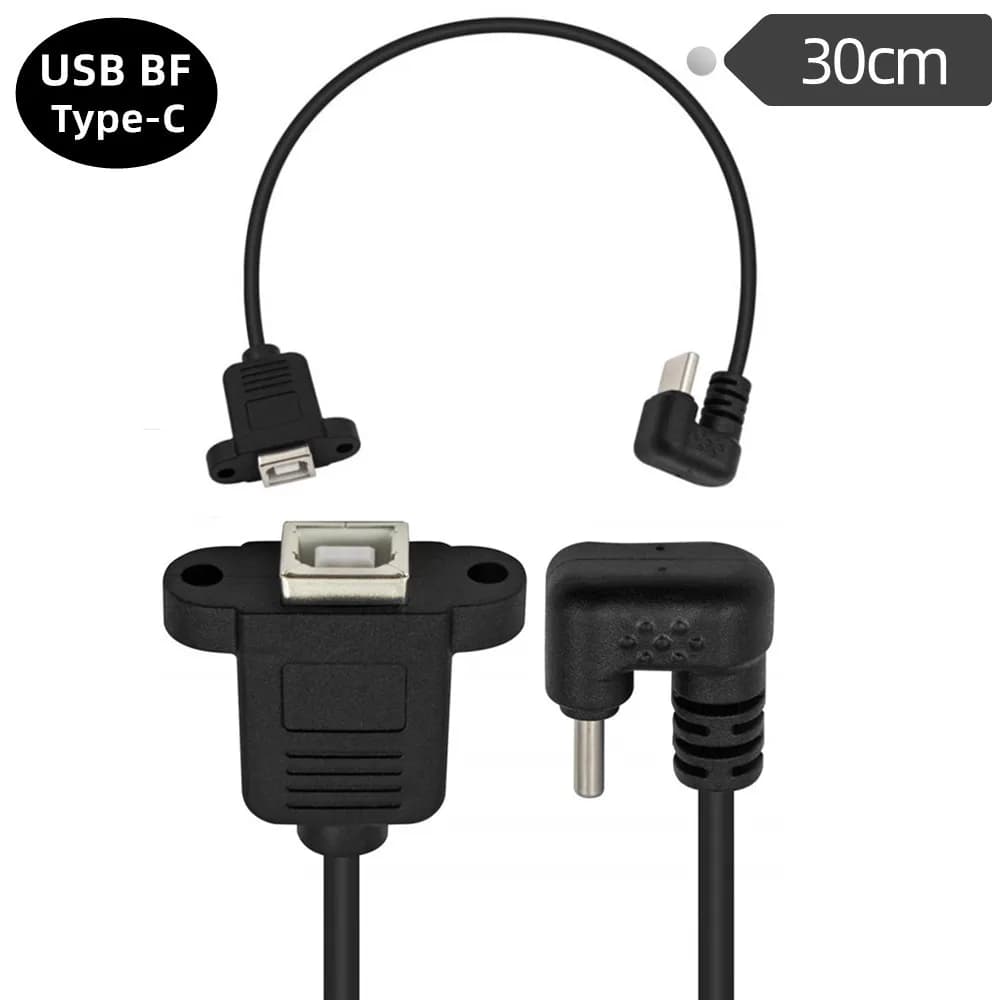 180 Degree U-Shaped USB 3.1 Type C Male to Female OTG Adapter Cable Micro Mini Type-B Charging Data Converter
