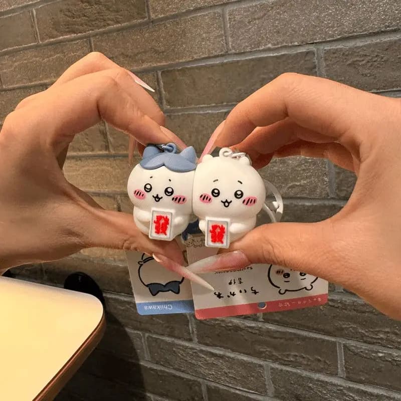Cute Chiikawa Magnetic Keychain Hachi Usagi Couple Friend Matching Pendant Backpack Bag Charm Gift