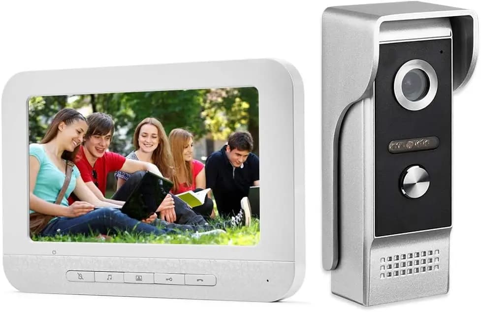 Videocitofono Cablato da 7 Pollici con Telecamera IR, Audio Bidirezionale e Monitoraggio per Sicurezza Domestica