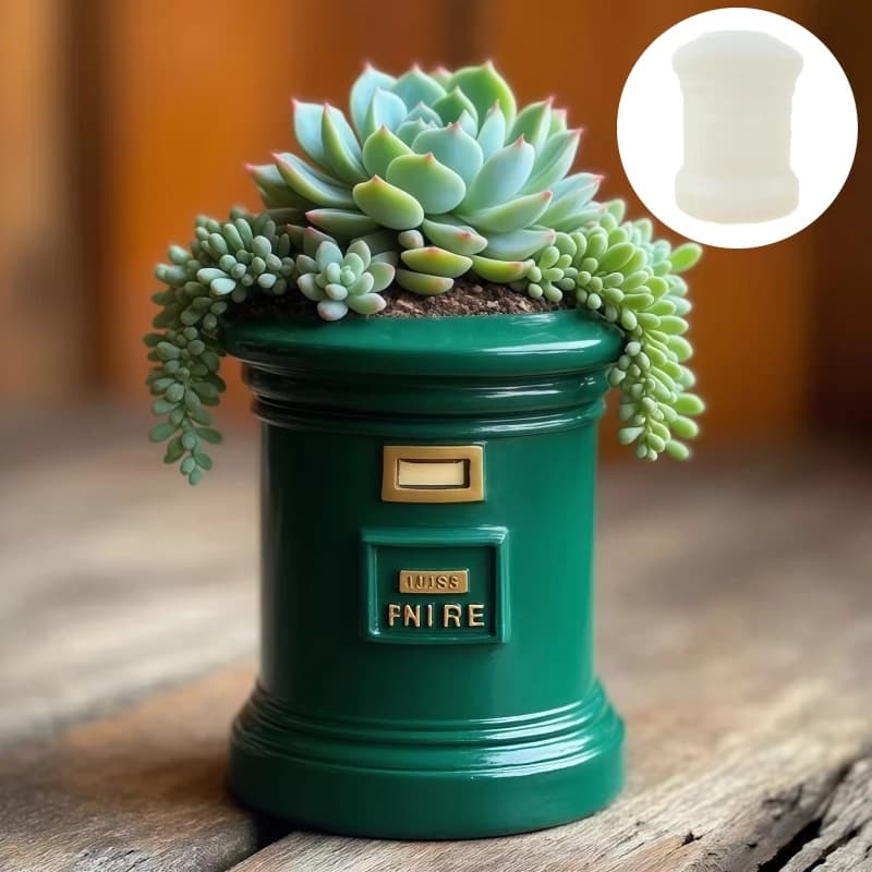 Postal mailbox succulent plant flowerpot resin silicone mold pen holder storage box cement mould Box candle cup gypsum molds