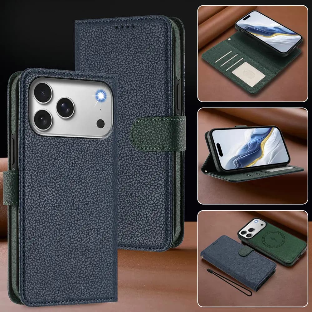 Per iPhone 17 Air 5G 2025 2in1 Portafoglio staccabile Custodia RFID in pelle per iPhone 17 16 15 14 13 12 11 Pro Max 7 8 Plus Magnete Funda