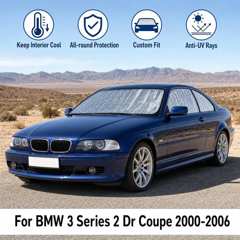 For BMW 3 Series 2 Dr Coupe 2000-2006 Full Set Car Window Sunshades UV Block Privacy Heat Insulated Foldable Car Curtain