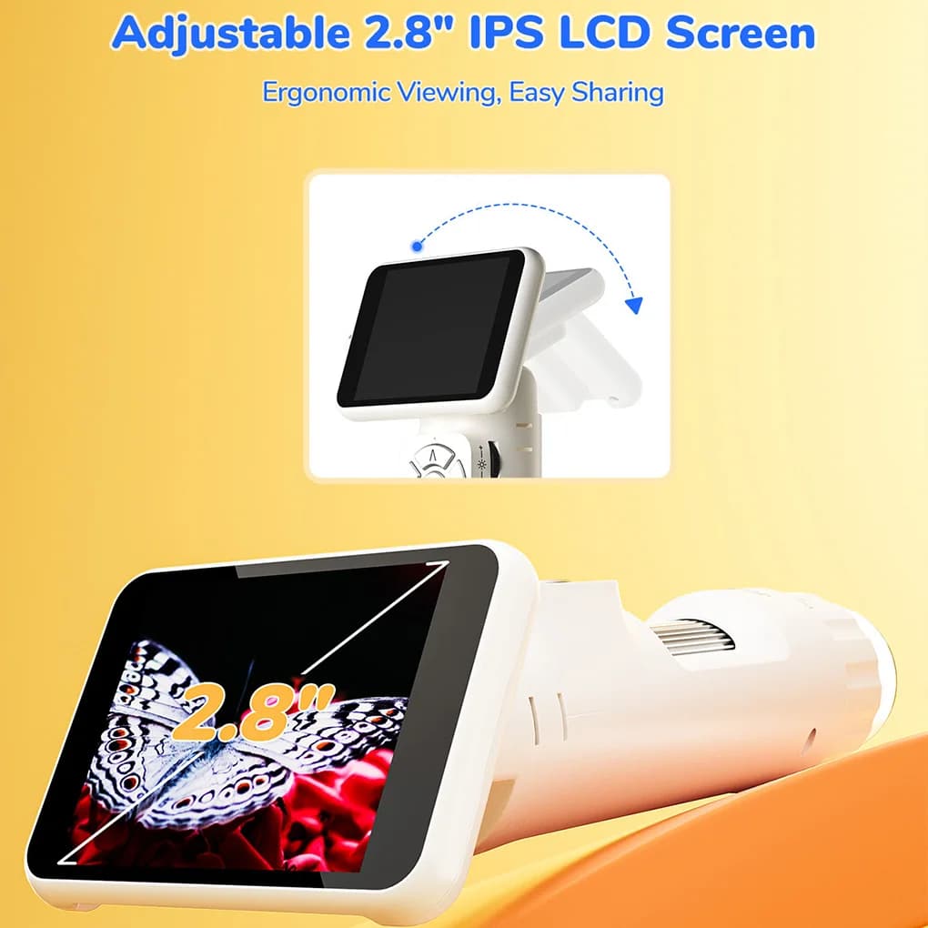 Microscopio digitale portatile HD con schermo da 2,8 '' Giocattoli scientifici per bambini Foto e video Microscopio LCD 50X-300X 1080P per bambini
