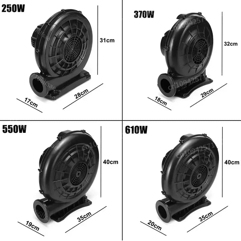 Ventilatore centrifugo senza spazzole da 750 W Ventilatore centrifugo Ventilatore turbo per rimbalzi gonfiabili Casa Castello gonfiabile Barbecue