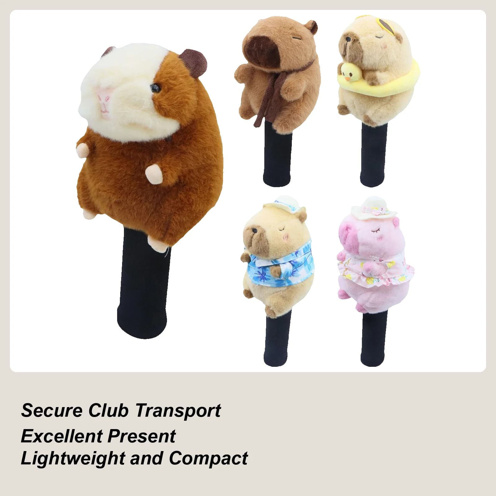 Copritesta per mazze da golf Imbottitura con design animale in peluche numerata 3 5 Copertine per mazze da golf per uomo per magliette Indicatore di palline Sport di squadra