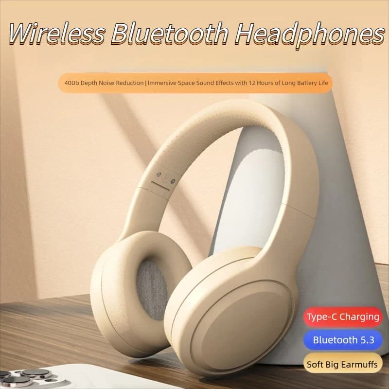 Wireless Headphones Bluetooth 5.3 Foldable Adjustable Stereo Gaming Earphone Earphones Noise Cancelling Gaming Bluetooth+3.5mm