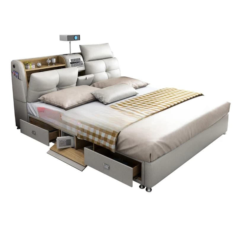 Letto multifunzionale Ultimate Camas Tech Smart Bed Tatami Camera Massaggio illuminato con Bluetooth, altoparlante, proiettore, purificatore d'aria