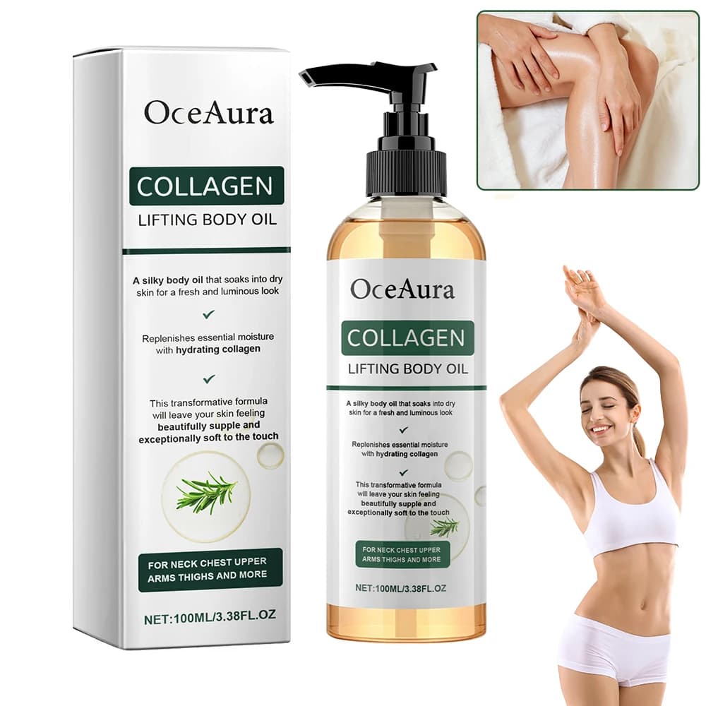 1/2 Pezzi Olio Corpo al Collagene Rassodante Idratante Profondo Lozione Corpo Levigante Olio Massaggio al Rosmarino per Braccia e Pancia