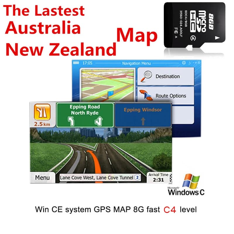 8GB Micro SD Map Card Australia mappa della nuova zelanda per la navigazione GPS per Auto con sistema WCE