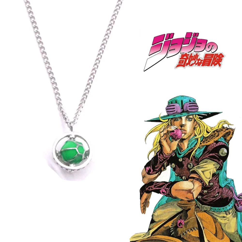 Anime JoJos Bizarre Adventure Ball Run Collana Gyro Julius Cesare Zeppeli Cosplay Palla Collane con ciondolo Gioielli girocollo