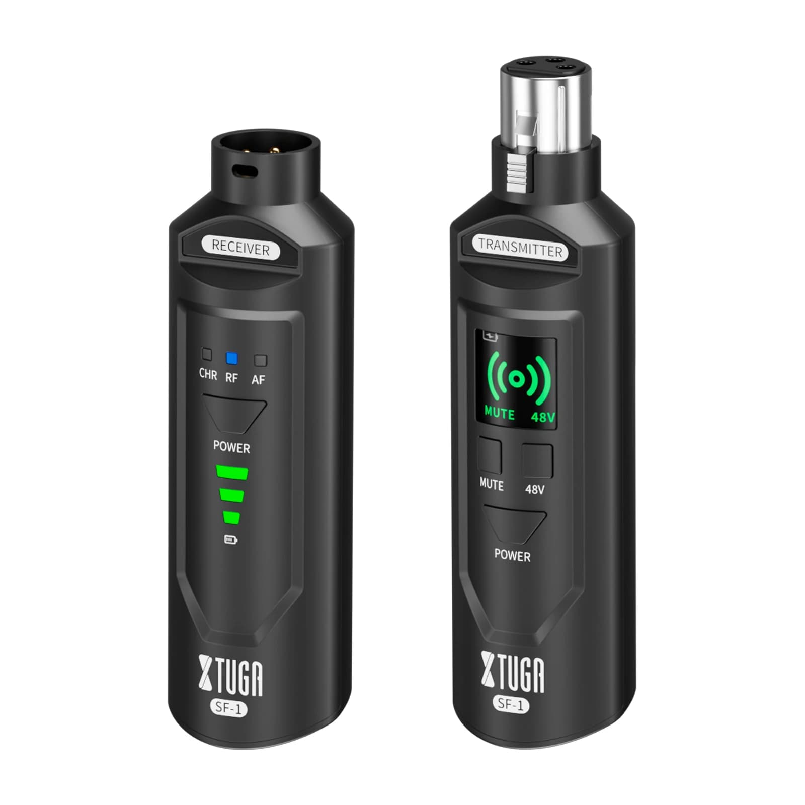 Trasmettitore e Ricevitore XLR 2.4G Aggiornato, Convertitore Wireless Professionale per Microfoni Dinamici e a Condensatore, Mixer Audio