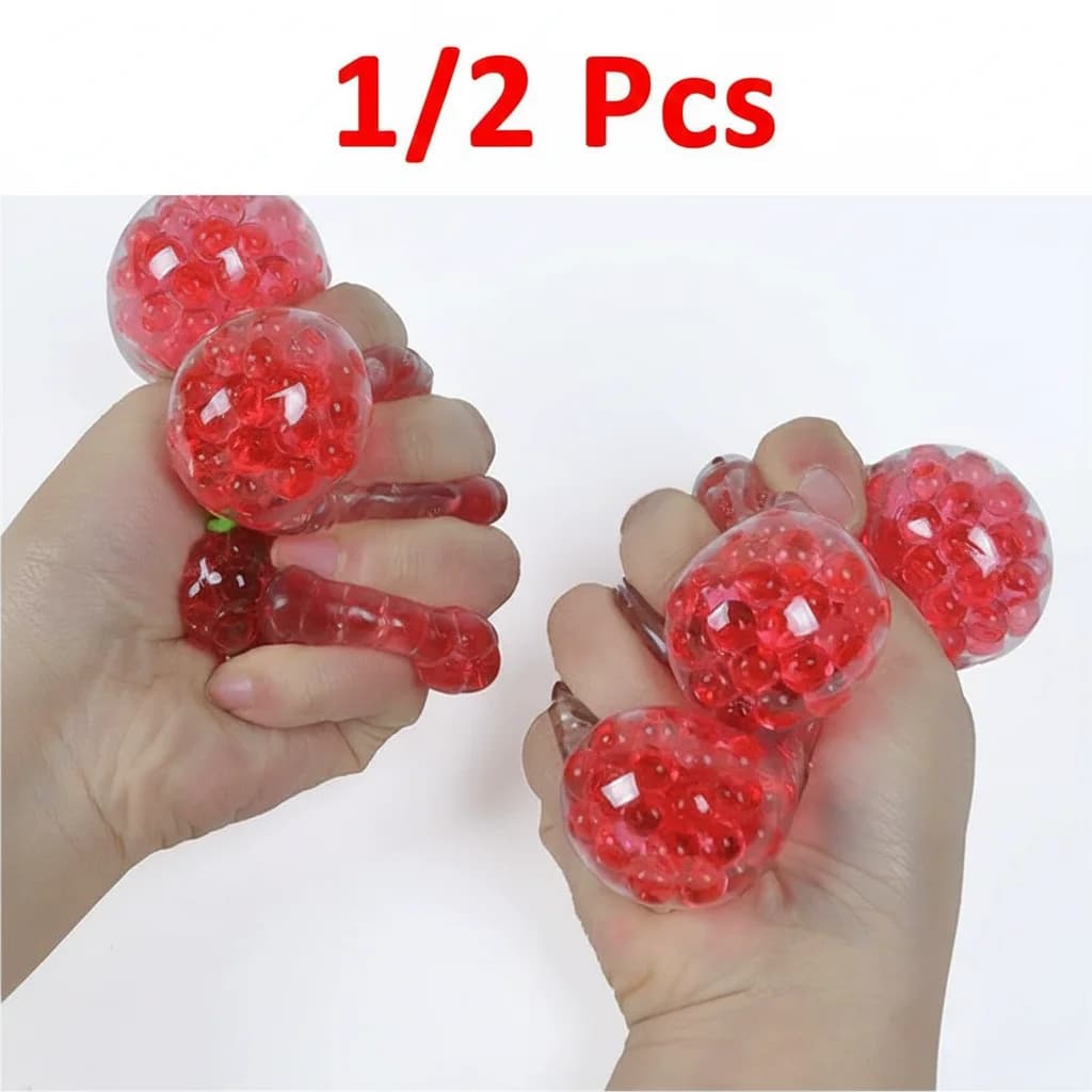 1/2PCS Fruit Squishy Stress Balls for Kids Strawberry Watermelon Squeeze Toys Dough Ball Fidget Toys for Anxiety Relief