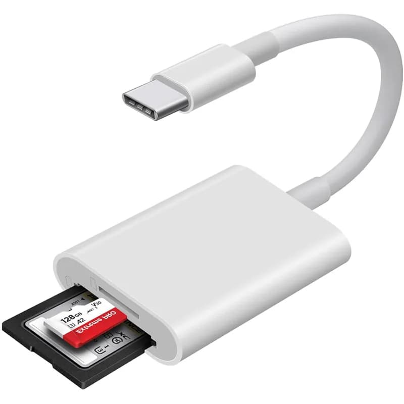 2 in 1 USB C & Lighting To SD TF Card Reader Adapter for IPhone 15 14 13 12 16 Pro Max IPad Otg Micro SD Memory Card Connector