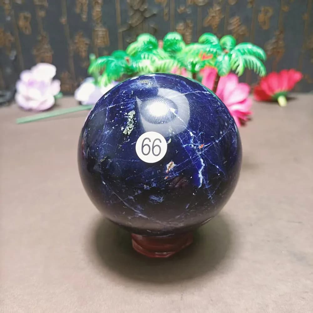 Sfera di cristallo di quarzo naturale blu lucidata, regalo per la guarigione Reiki, decorazione per la casa, regalo per stregoneria Feng Shui