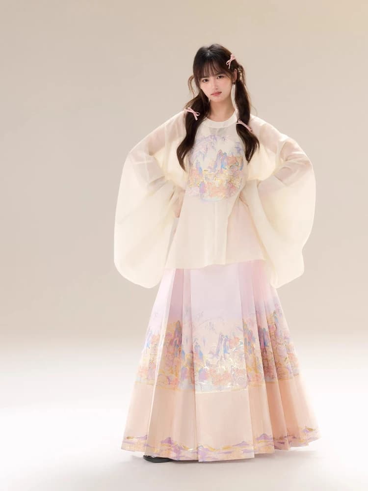 Hanfu Originale della Dinastia Ming per Donne, Nuovo Stile Cinese 2025, Moda Nazionale con Gonna a Coda di Fiore