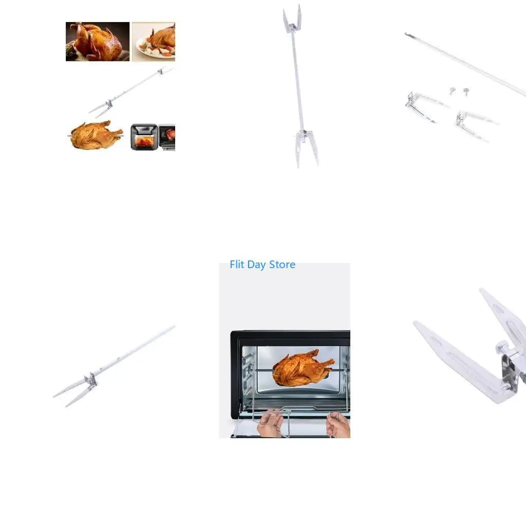 F92C Stainless Steel Rotary Roast Chicken Fork Air Fryer Oven Roast Chicken Rack