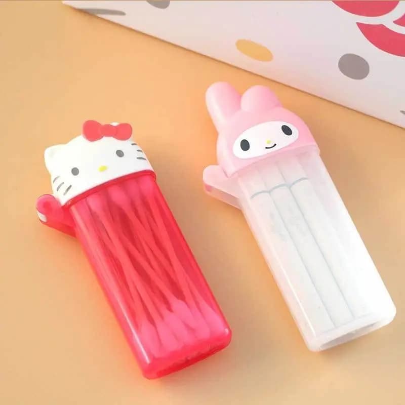 Nice Sanrio Hello Kitty Storage Box, Kawaii Anime My Melody, Travel Portable Container for Stuzzicadents and Cosmetics