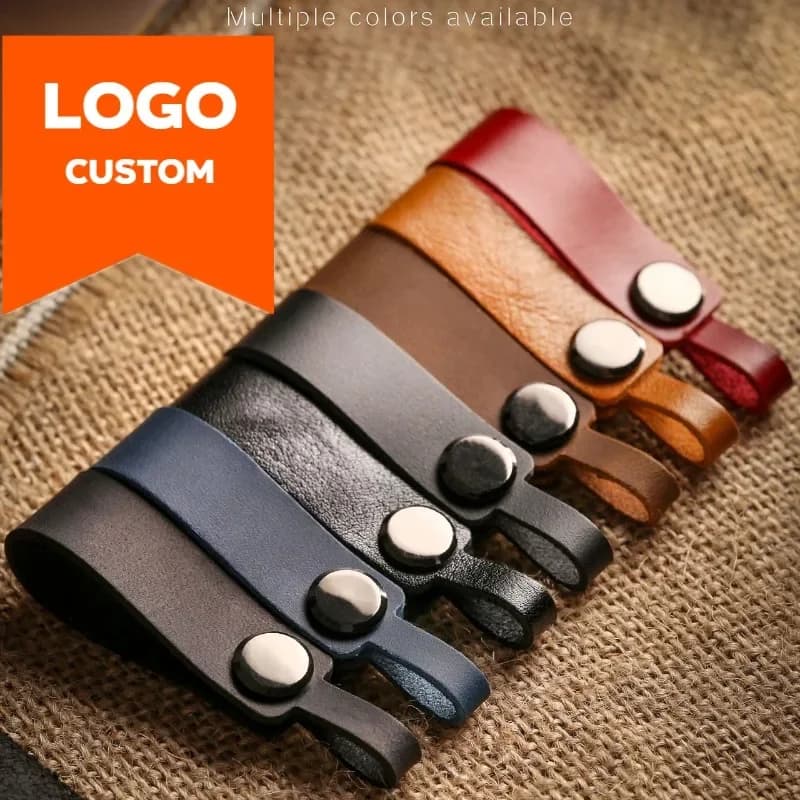 Personalized LOGO Laser Crazy Horse Keyring in Real Leather Keyring for Vintage Car Customize Engrave Name Keyring Man Woman