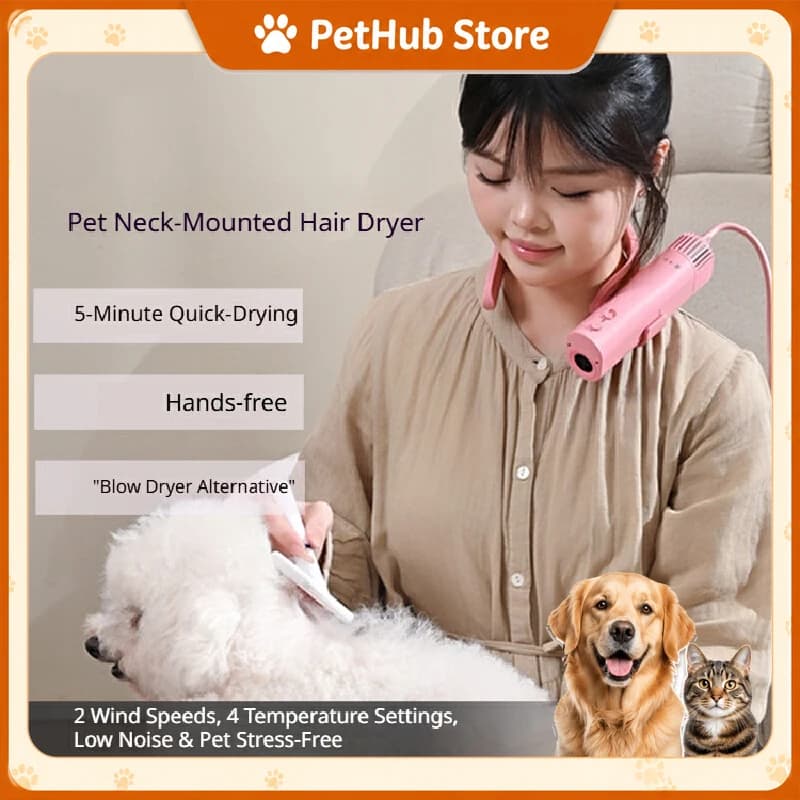 LSQ-A3E Neck Hanging Anion Pet Grooming Hair Dryer High Power Energy Saving Silent 220V U Shaped Household Pet Salon Use