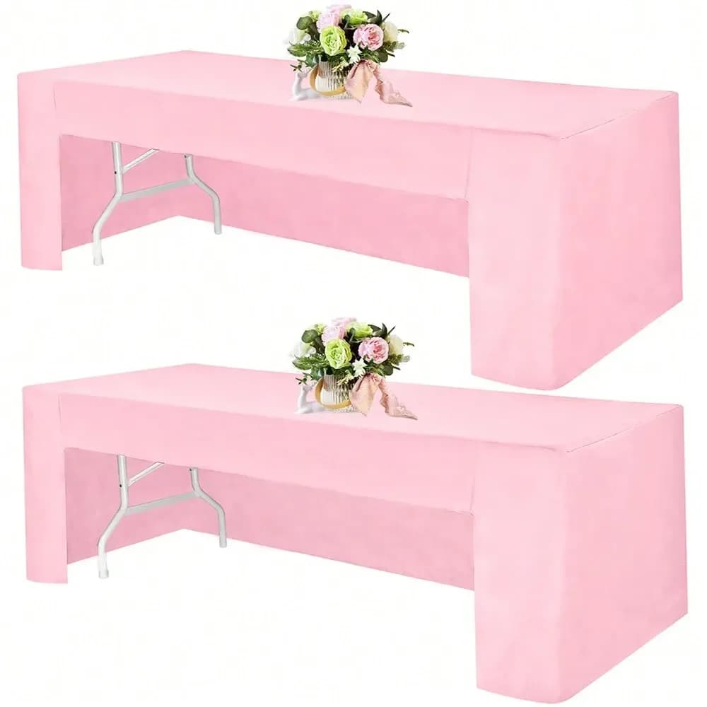 Set di Tovaglie Rettangolari con Apertura Posteriore 72 X 30 Pollici 96 X 30 Pollici, Tovaglie Nere per Tavoli da 6-8 Piedi, Lavabili e Spesse