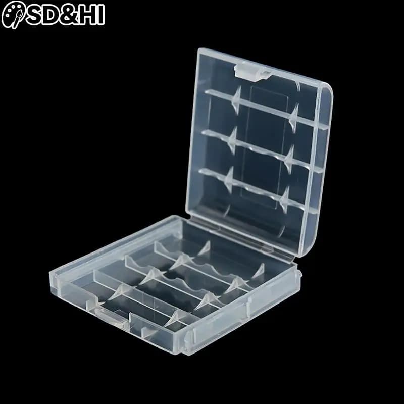 4 slot AA AAA Battery Storage Box Protective Case for Hard Plastic Case with AA AAA Battery Storage Box Clip