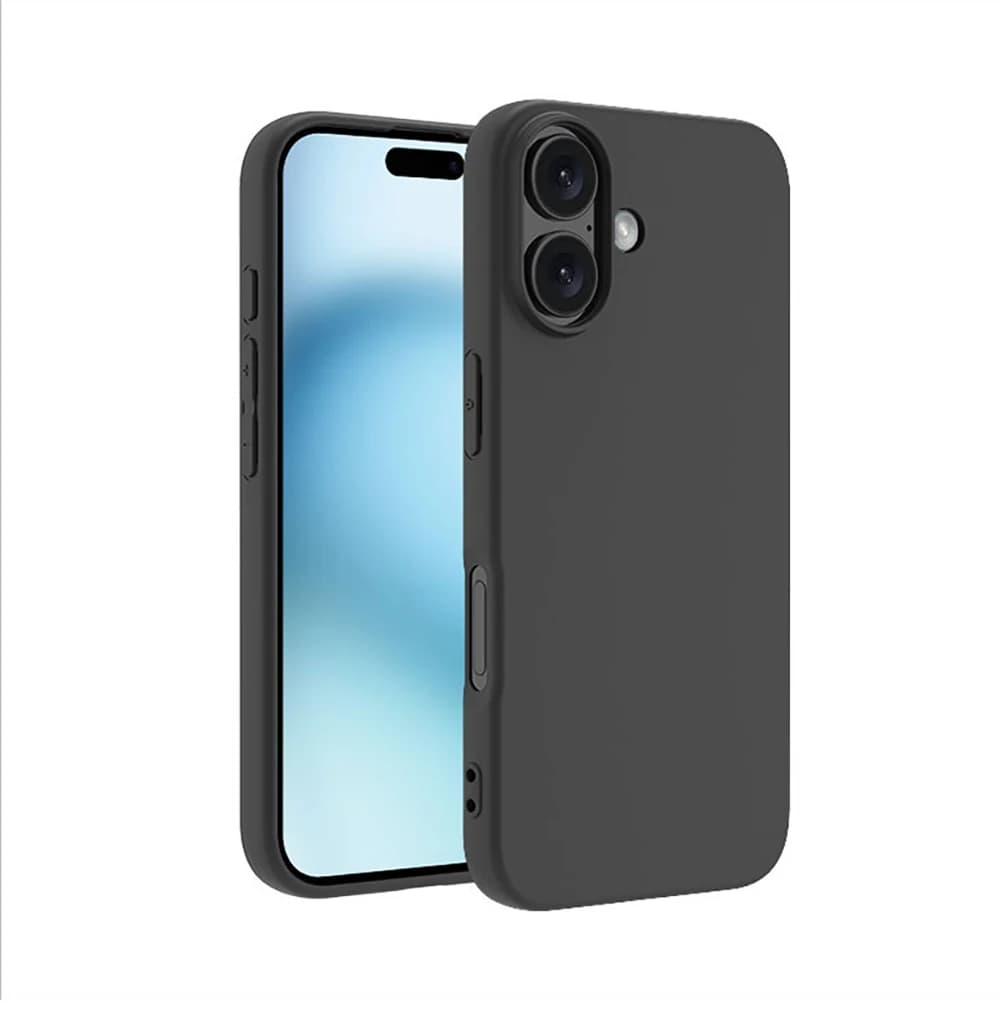 Full Black Silicone Matte Phone Case For iphone 17 Air 16 15 14 13 12 11 Pro X XR XS Max 16E 17E 7 8 Plus SE 2020 Cover