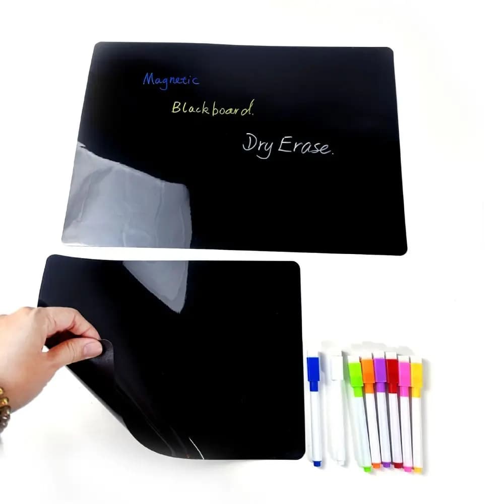 Adesivo per frigorifero Adesivi per lavagna in PET Programma Tavolo da disegno magnetico magnetico 30 * 21 cm Nero per bambini