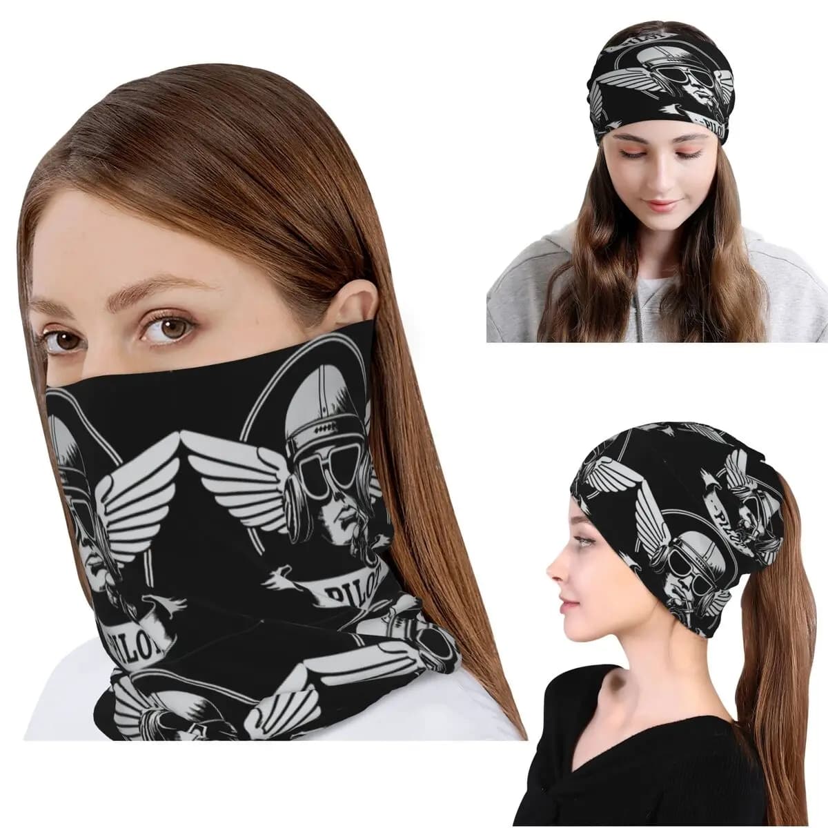 Bandana Pilot, Scaldacollo, Sciarpa Magica, Fascia per la Testa Calda, Berretto, Unisex Adulto, Lavabile