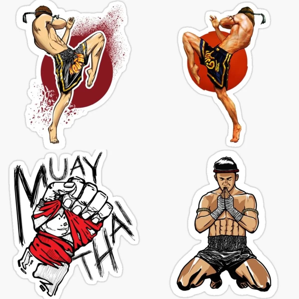 Muay Thai Car Stickers Solar Protection Occlusion Scratch Decalcomanie Waterproof Anime Boxe Jump to Attach Car Stickers Motorcycle