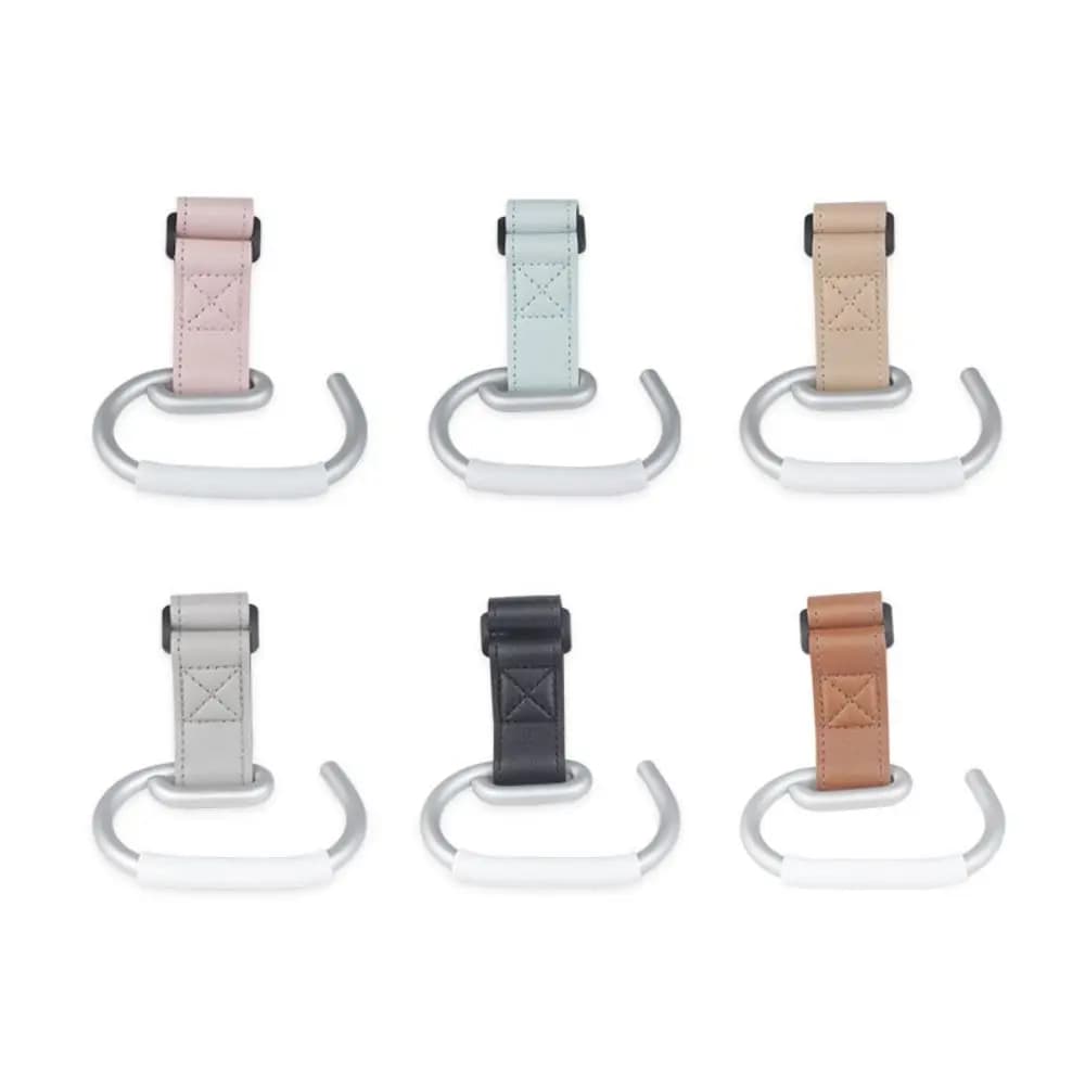 Ganci per passeggino in PU a forma di cartone animato, organizer per passeggino, accessori per passeggino, gancio appendibile, accessori per passeggino a tinta unita a forma di cartone animato per neonati