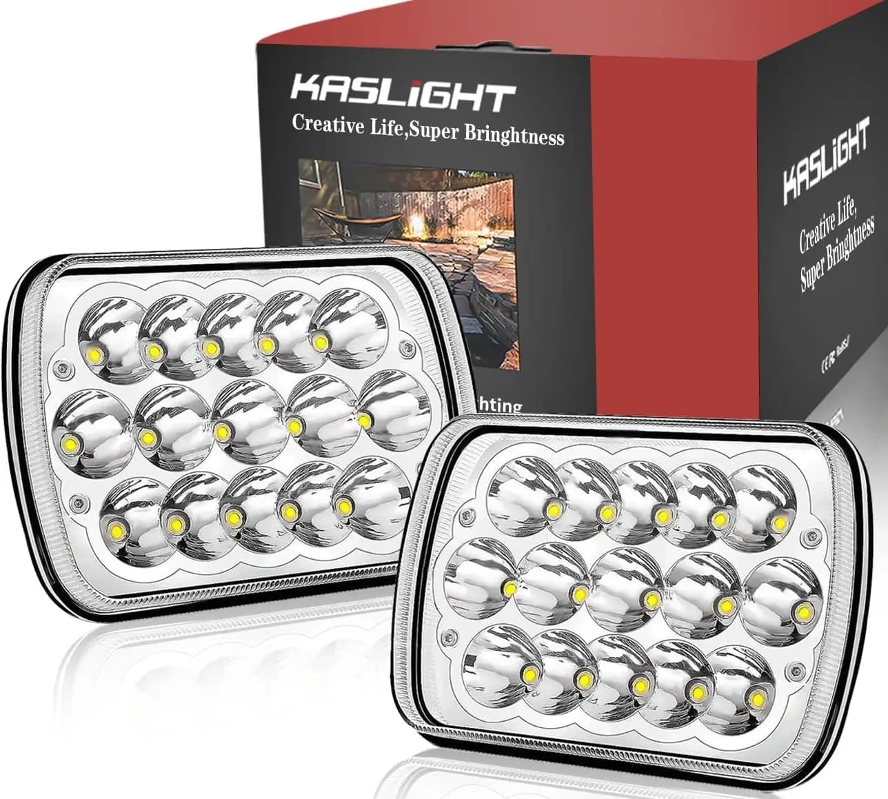 Fari LED 5x7 7x6 Sostituzione fascio alto/basso per i camion Jeep Wrangler Chevy Ford GMC Toyota