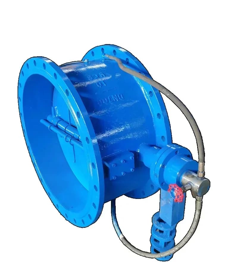 Fluid plate hydraulic butterfly check valve with micro-resistance and slow closing, large, for weight control - Hot sales