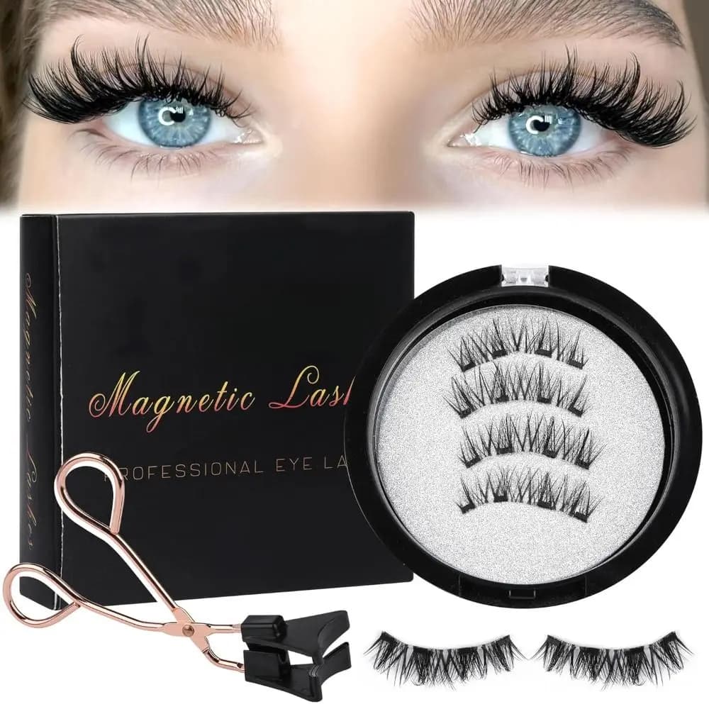 Ciglia magnetiche senza colla dall'aspetto naturale, senza eyeliner, ciglia magnetiche che sembrano extension, eyeliner necessario, ciglia finte