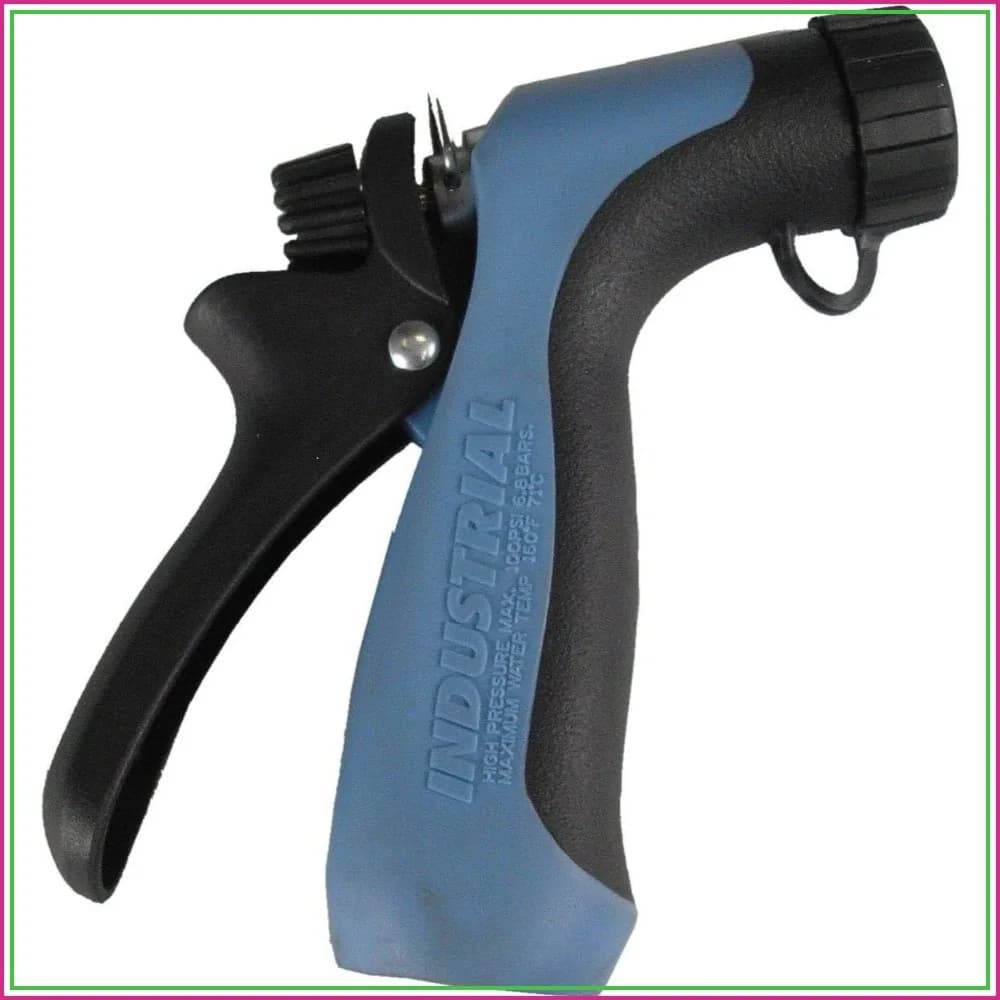High Pressure 100 PSI Industrial Hose Nozzle, Hot Water & High Temp Resistant, Pistol Grip Spray Nozzle for Garden Hose, Marine & Commercial Grade