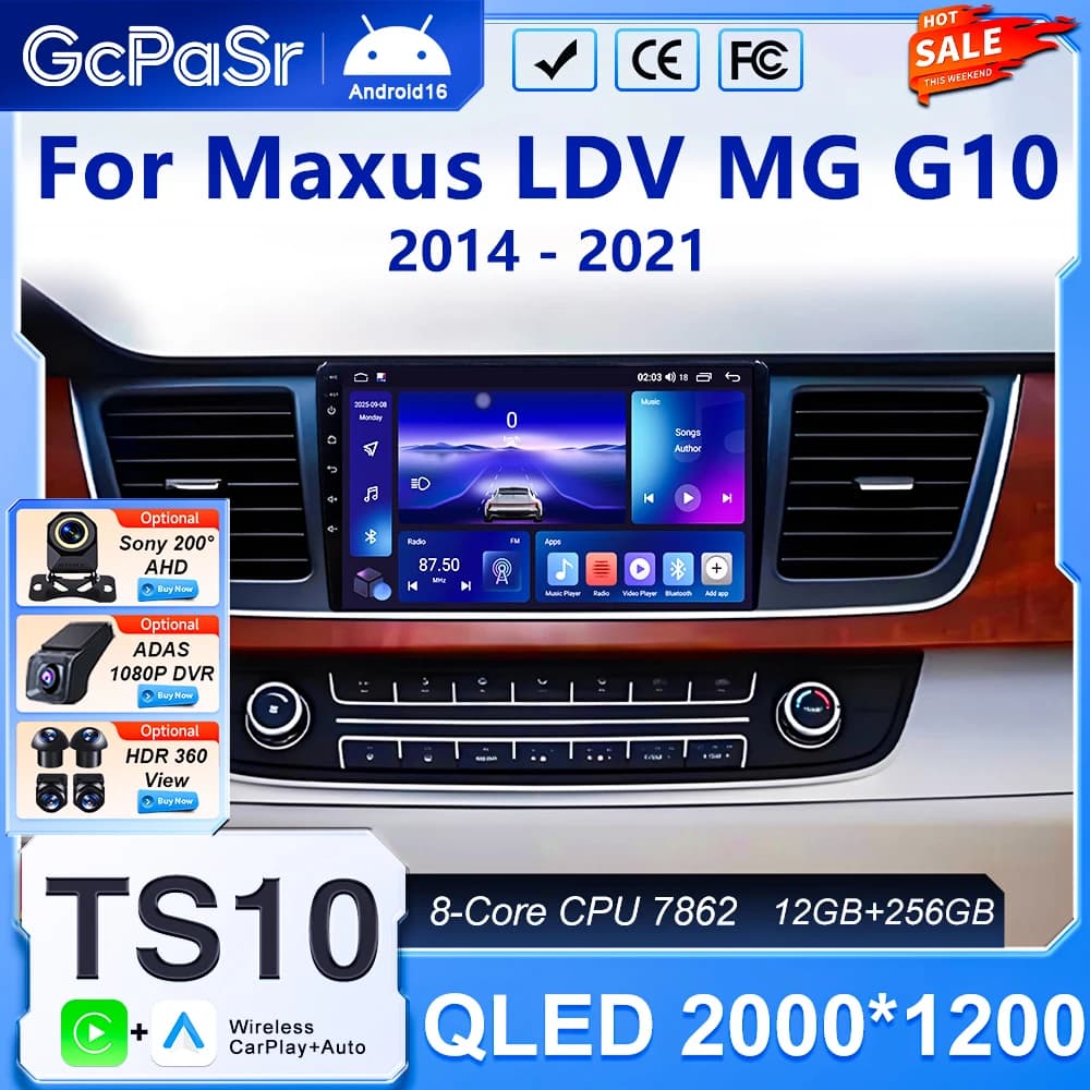 Android Auto For Maxus LDV MG G10 2014-2021 Multimedia Video Player Car Radio GPS Navigation Carpaly 2 Din Stereo DSP Bluetooth