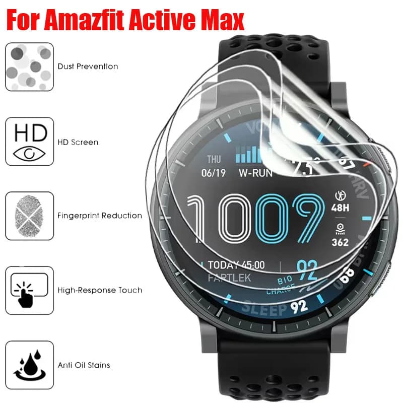 Soft Hydrogel Film for Huami Amazfit Active Max/Active 2 Smart Watch Anti-scratch Protective Film for Amazfit Active Max