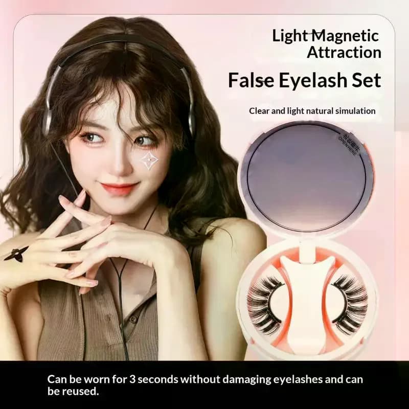 Reusable magnetic eyelashes without glue, 3D natural effect, magnetic lashes, easy application kit for eye makeup