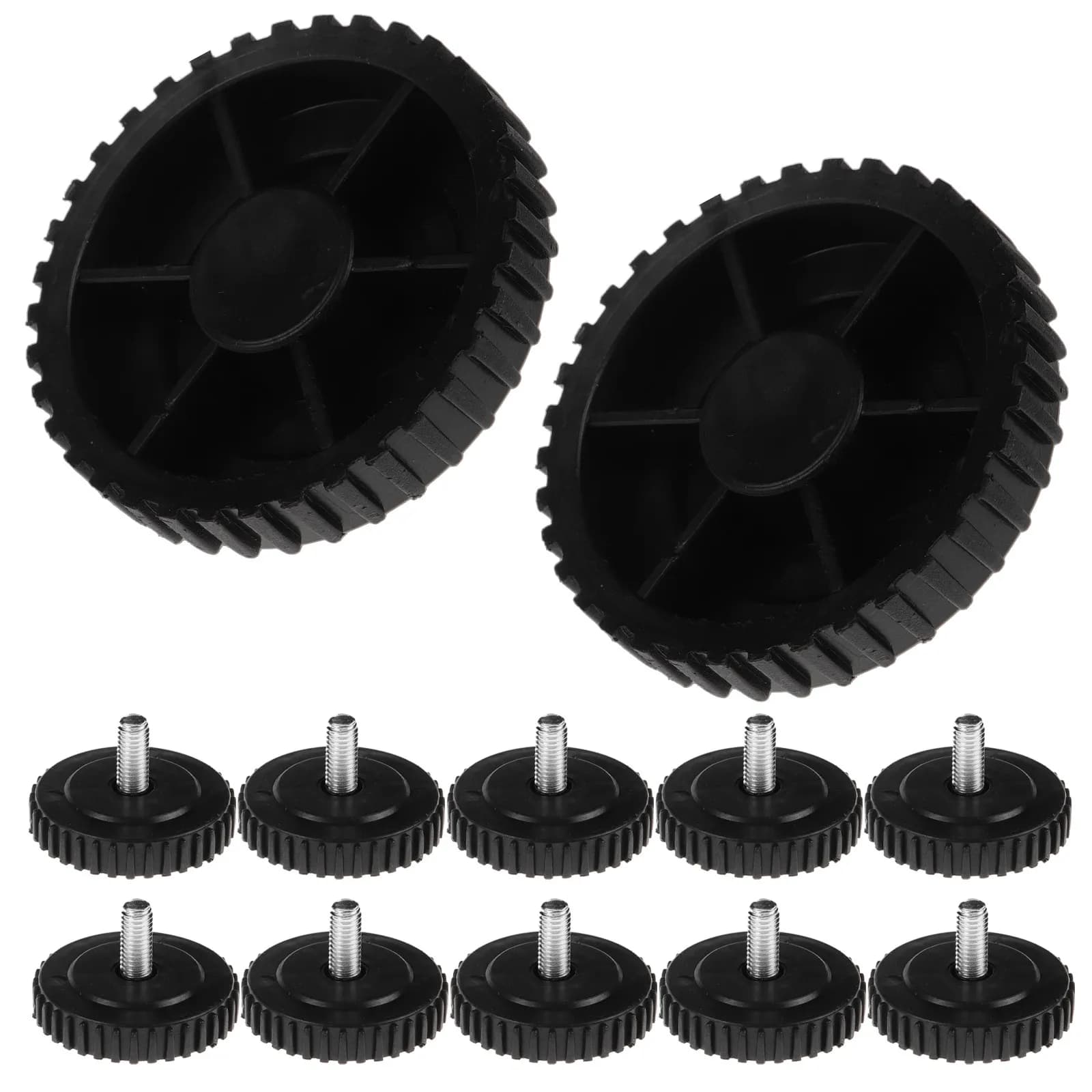 Set di 12 Piedini Antiscivolo in Plastica con Ammortizzatore per Sedie da Ufficio, Tavoli, Livellamento, Patio Esterno e Tagliere
